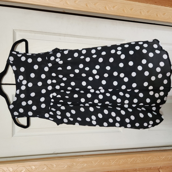 Spense Black and White Polka Dot Top - Picture 6 of 7